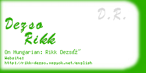 dezso rikk business card